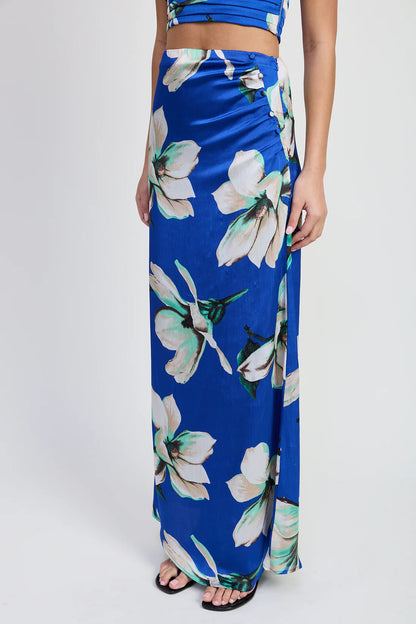 Bias Maxi Skirt Blue