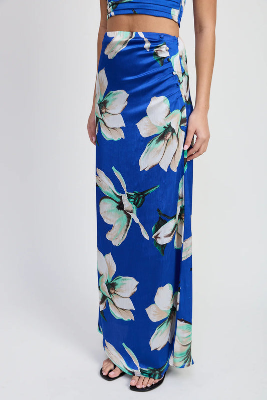 Bias Maxi Skirt Blue