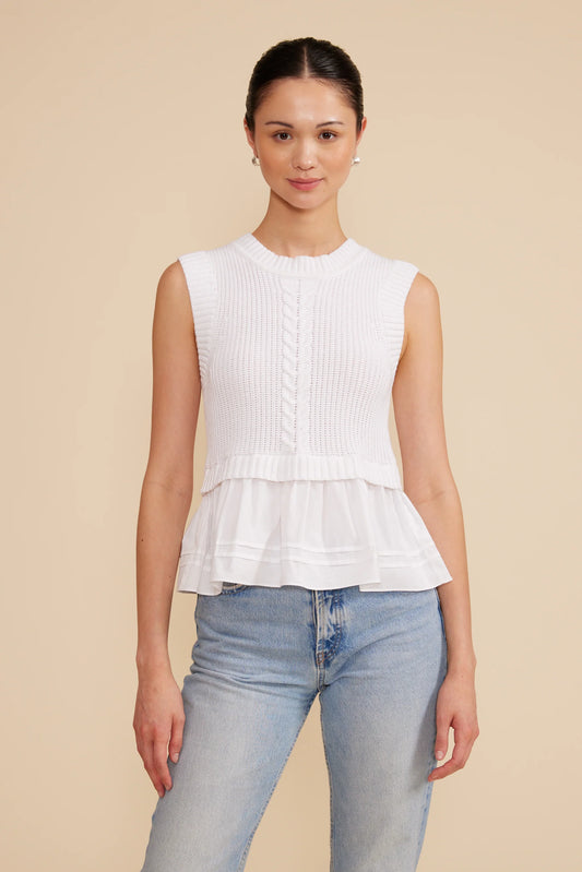 Millie Mixed Top White