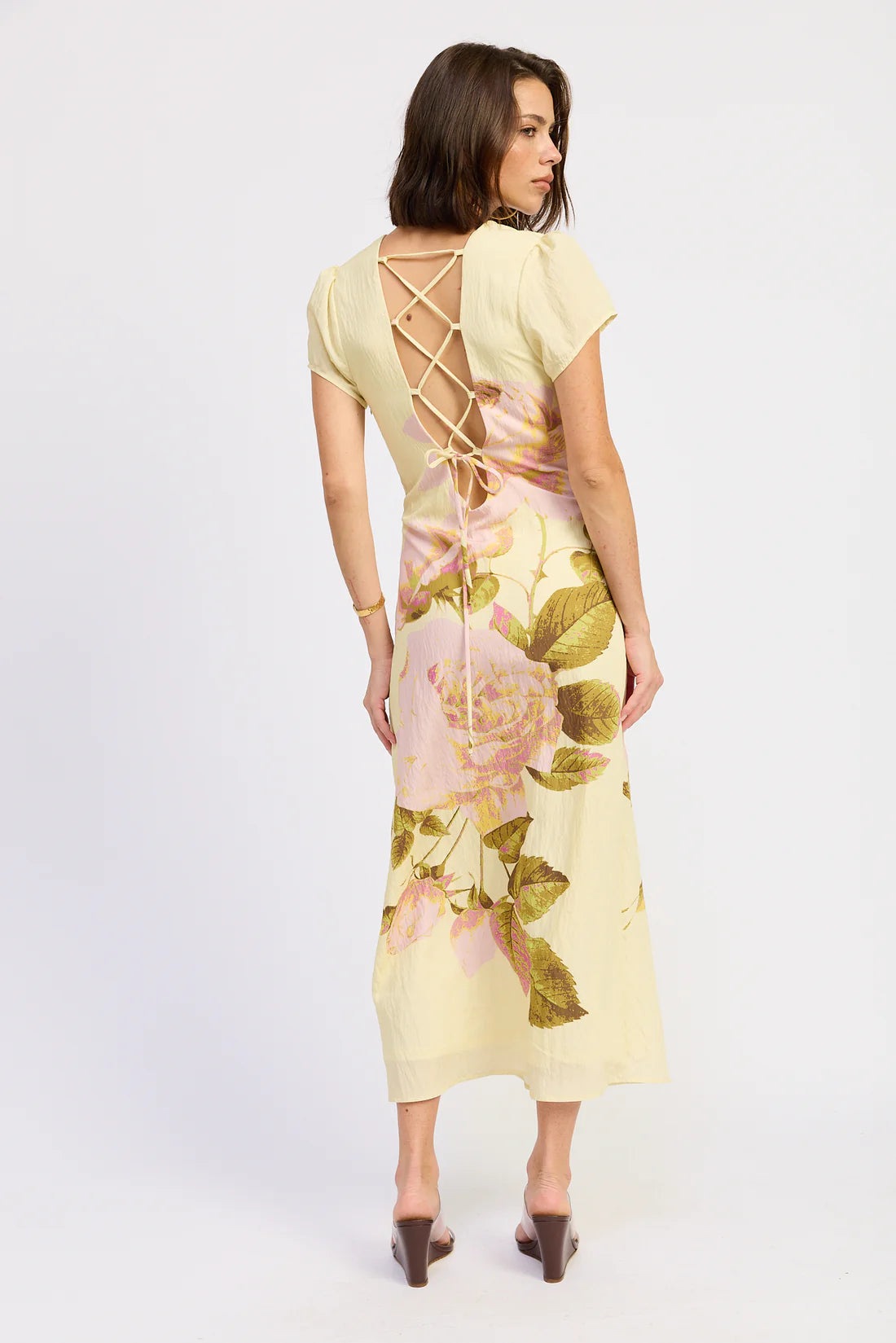 Cala Midi Dress Yellow Floral