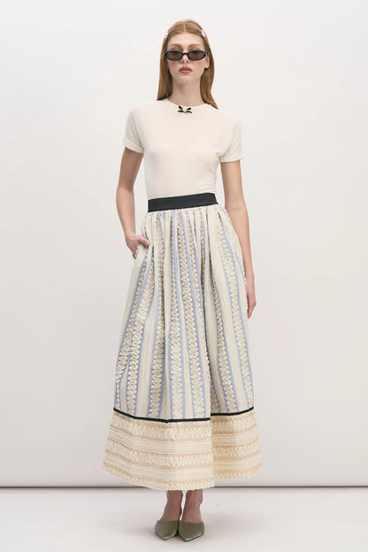 Alma Skirt Blue Stripe