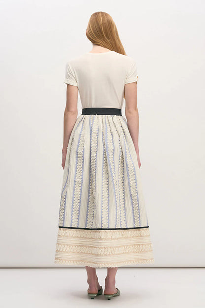 Alma Skirt Blue Stripe