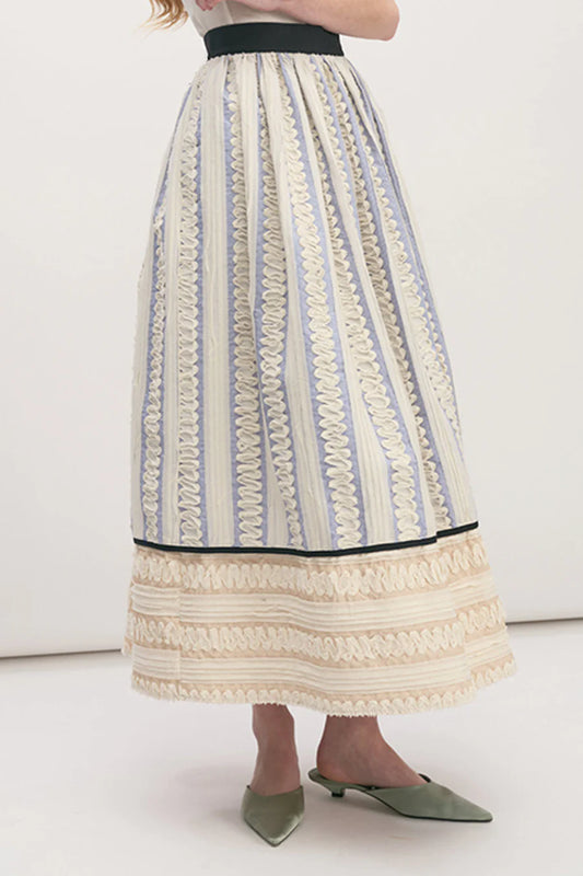 Alma Skirt Blue Stripe