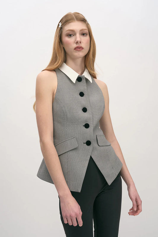 Nikki Vest Black White