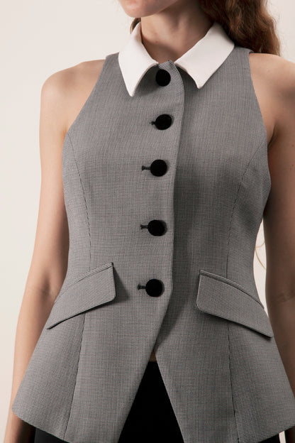 Nikki Vest Black White