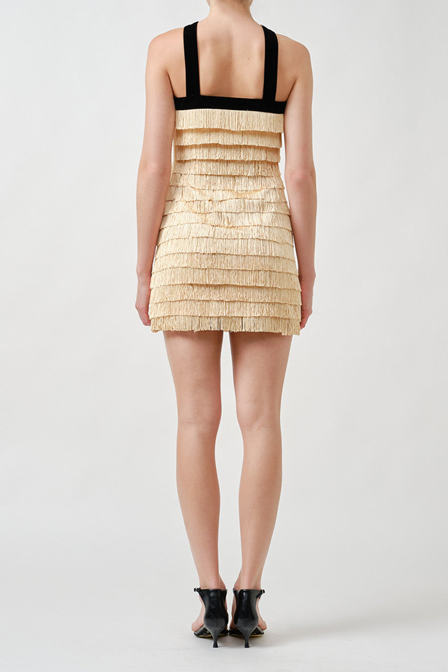Jenna Mini Dress Gold Fringe