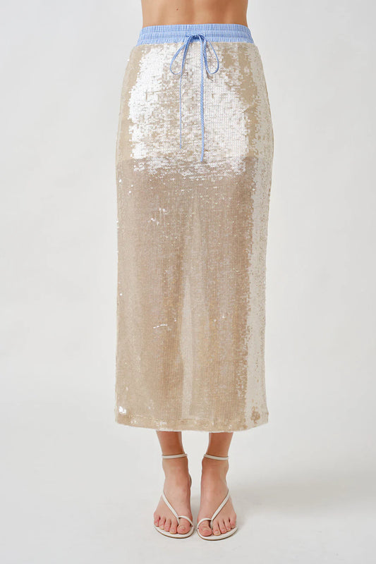 Salma Skirt Ivory Sequin