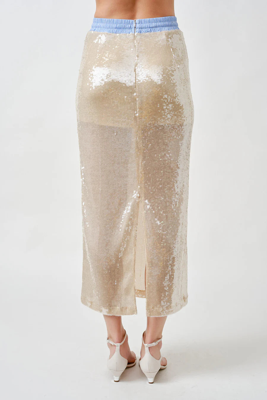 Salma Skirt Ivory Sequin