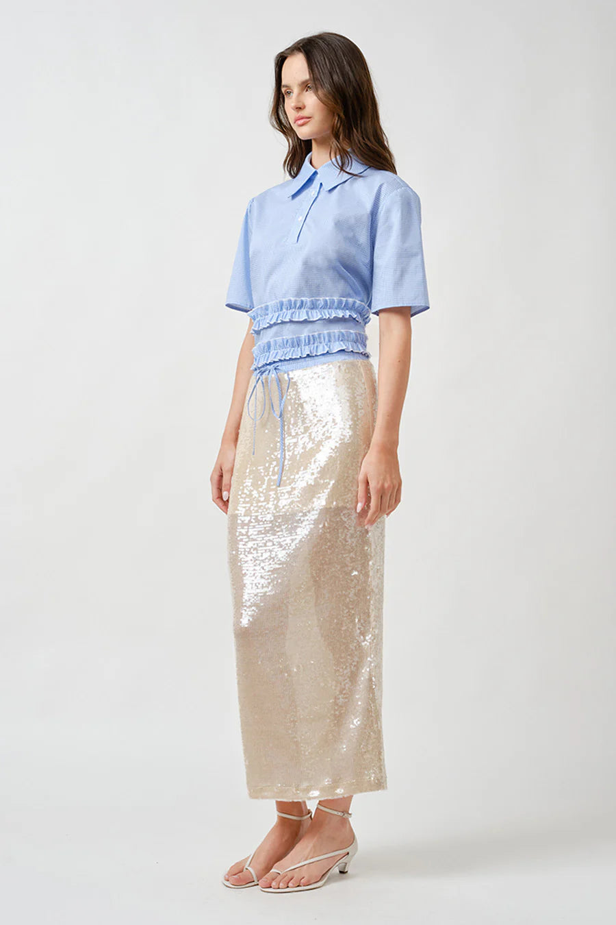 Salma Skirt Ivory Sequin