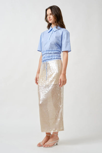 Salma Skirt Ivory Sequin