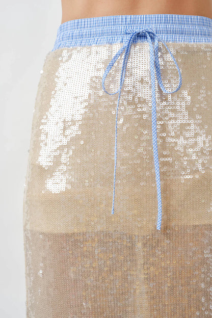Salma Skirt Ivory Sequin