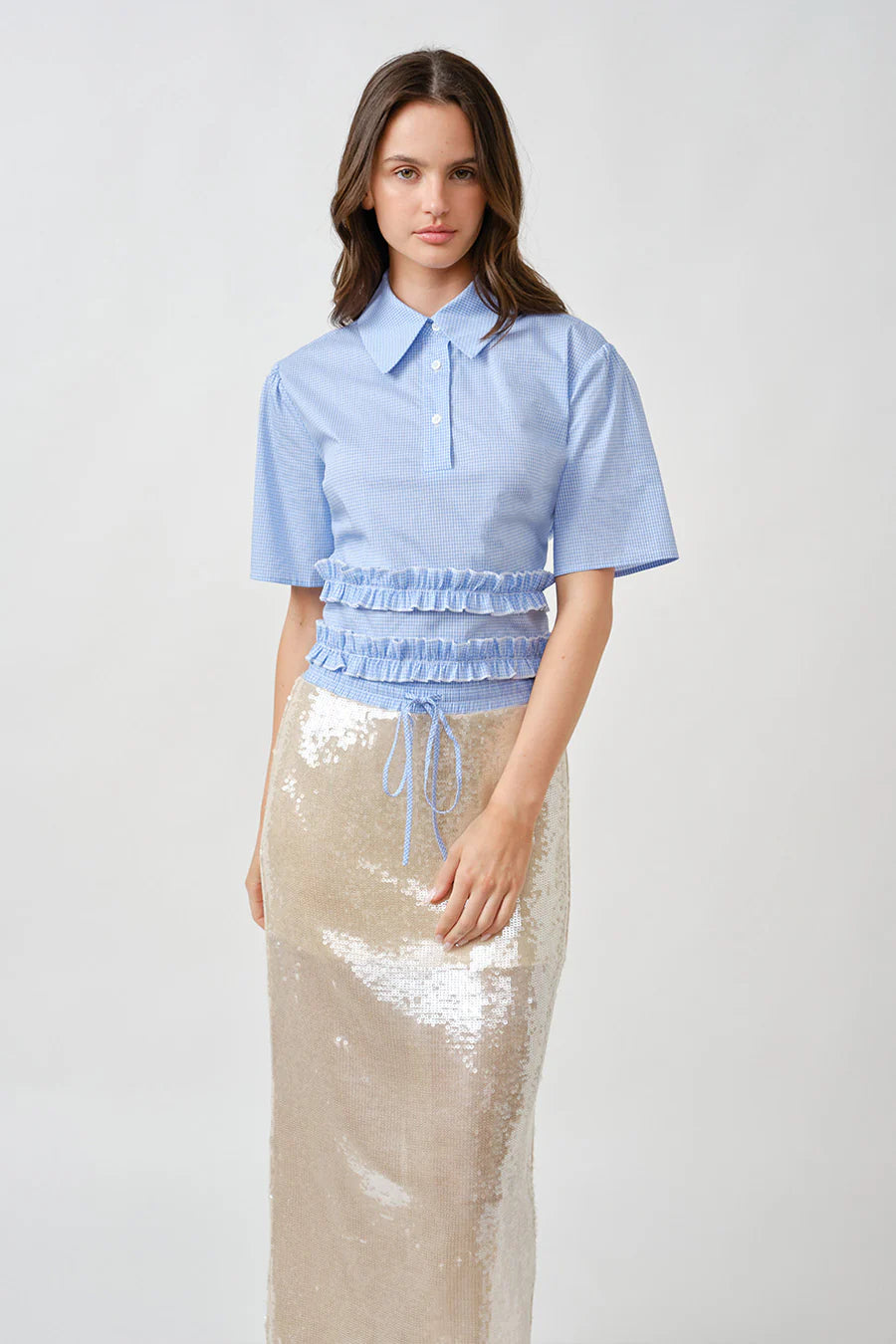 Salma Skirt Ivory Sequin