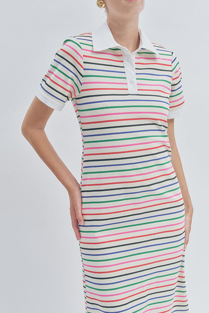 Miranda Midi Dress Rainbow