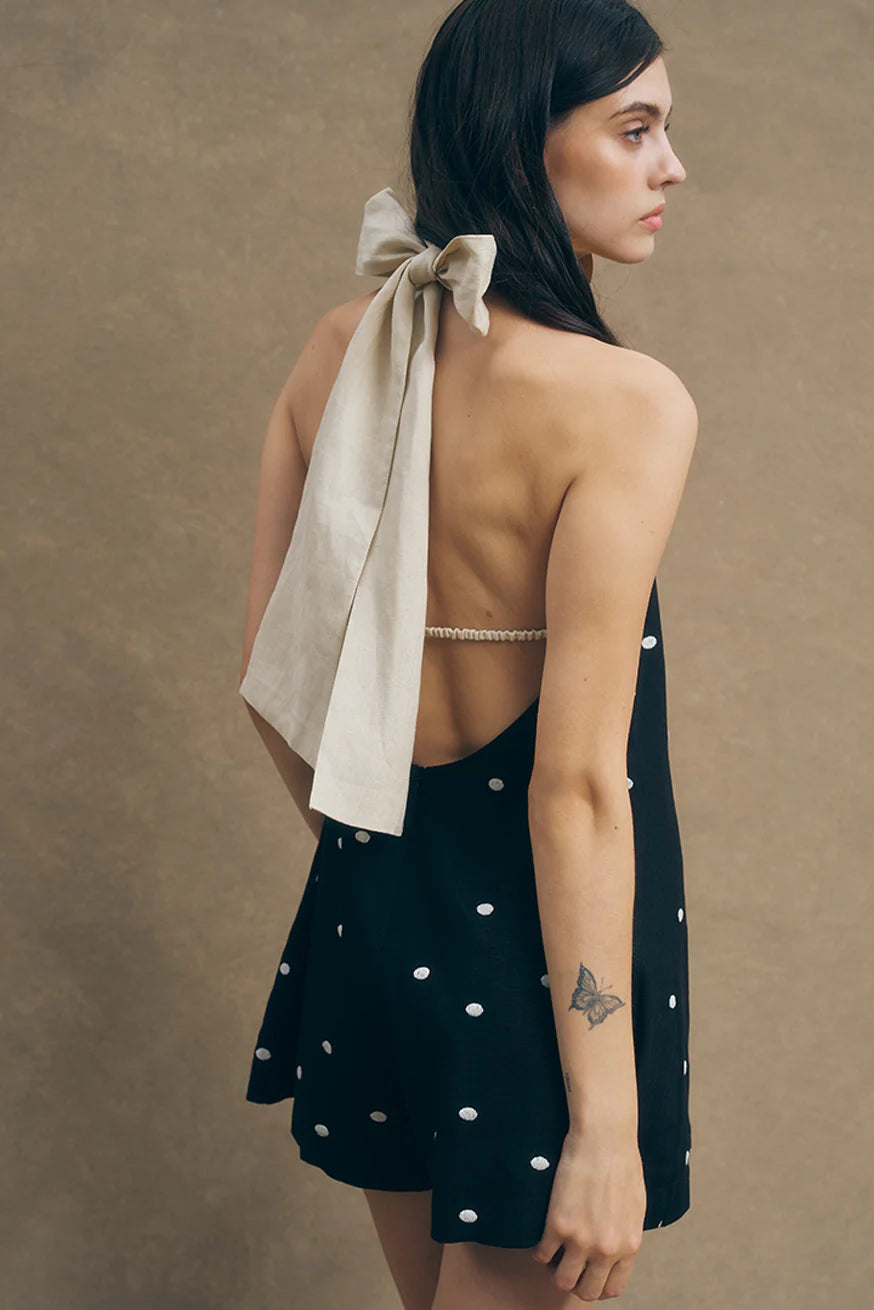 Rosalie Romper Black Sand