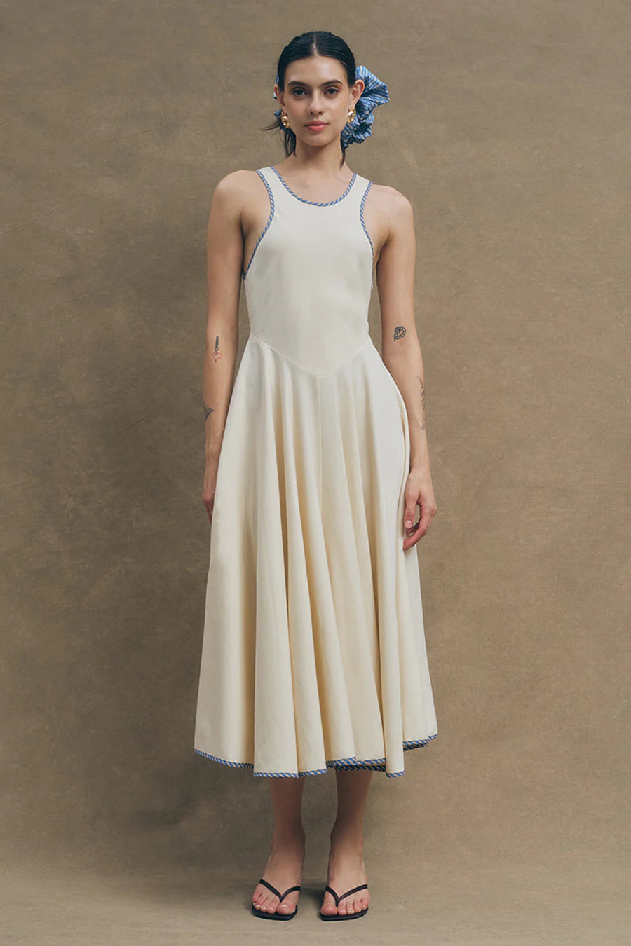 Leslie Midi Dress Ivory Multi
