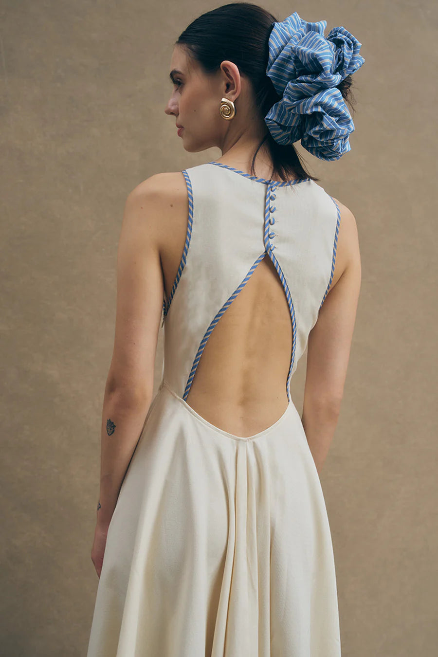 Leslie Midi Dress Ivory Multi