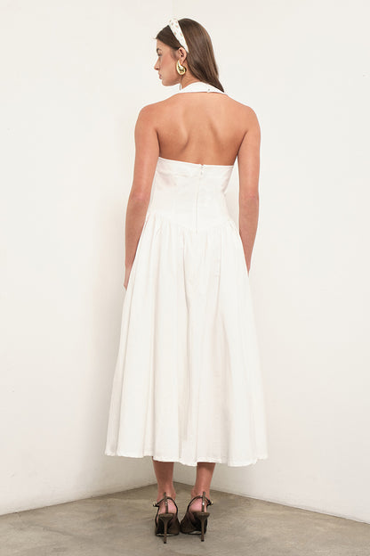 Delina Midi Dress White