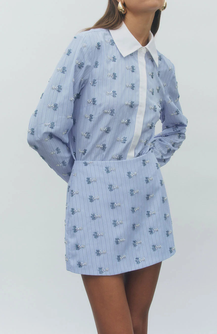 Phia Two Piece Set Blue White