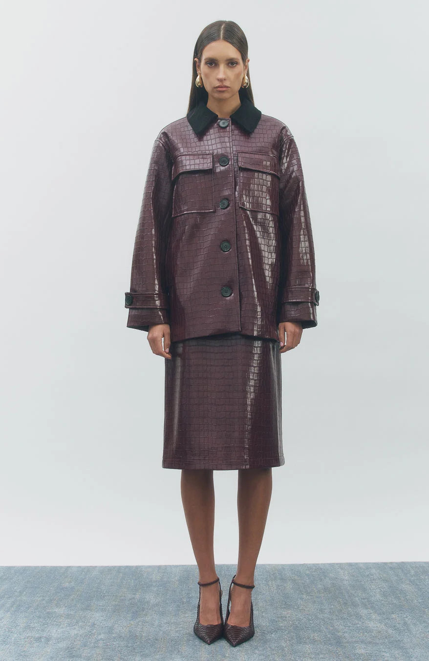 Croc Jacket Wine Black