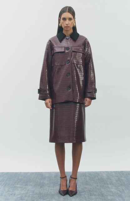 Croc Jacket Wine Black