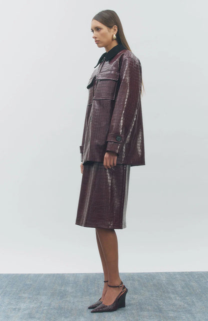 Croc Jacket Wine Black