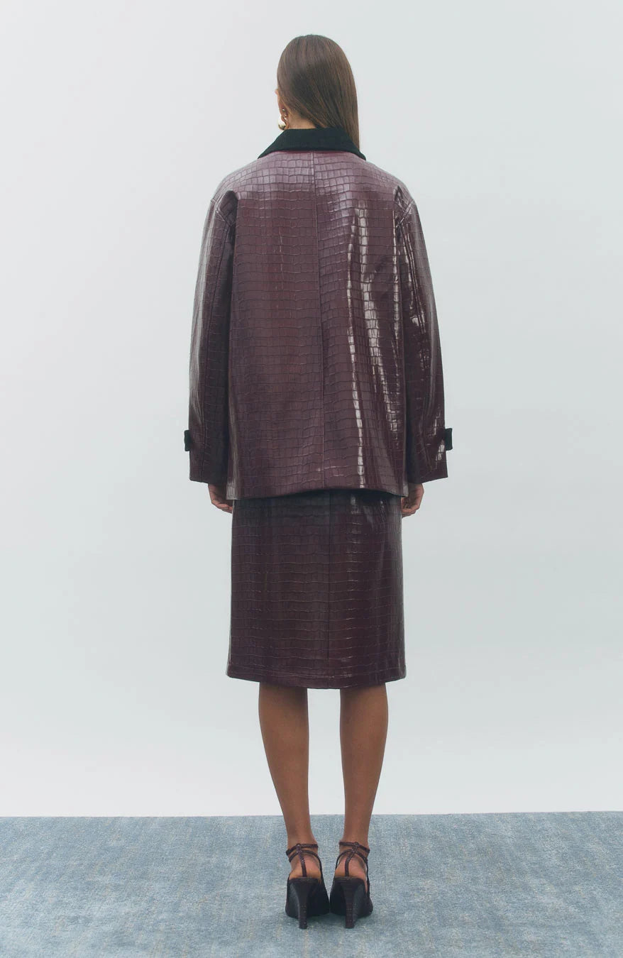 Croc Jacket Wine Black