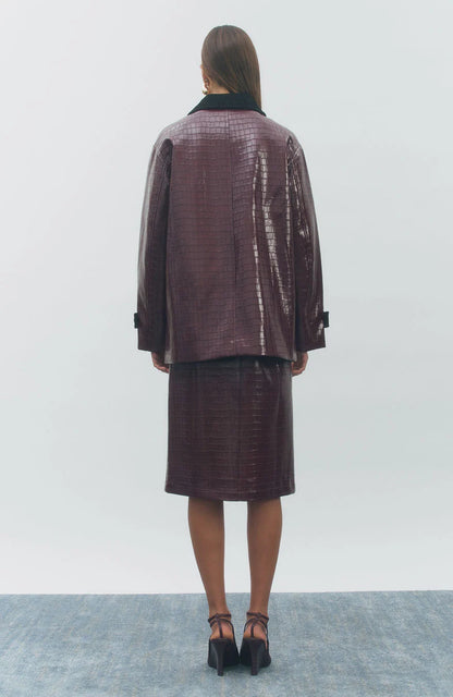 Croc Jacket Wine Black