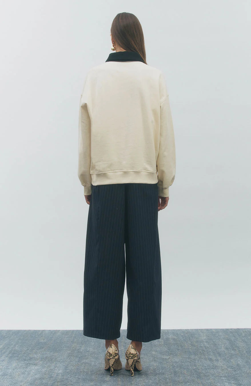 Polo Sweatshirt Ivory Black