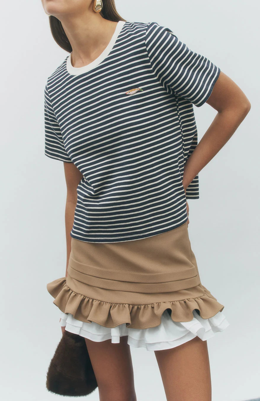 Fish Tee Striped Navy Multi