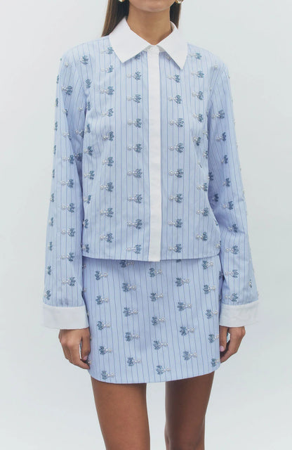 Phia Two Piece Set Blue White
