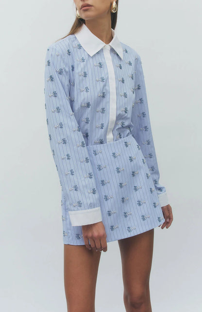 Phia Two Piece Set Blue White