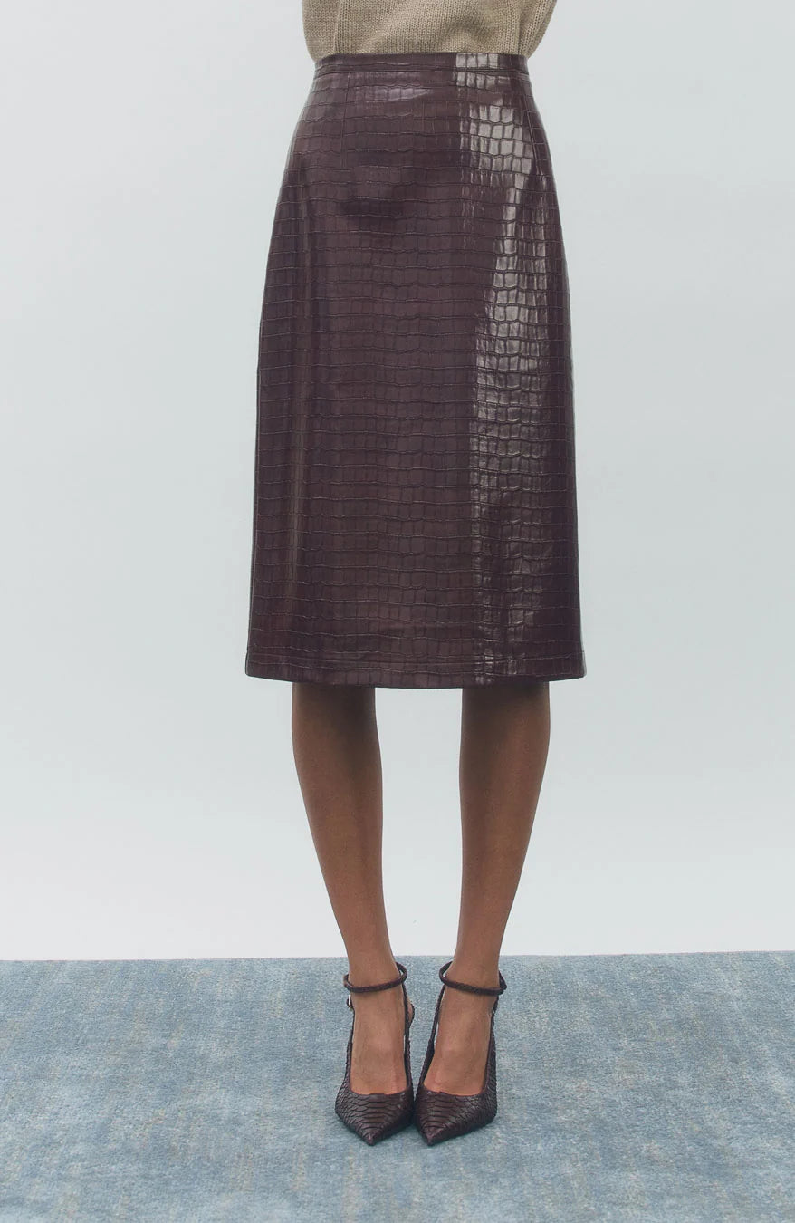 Croc Skirt Wine