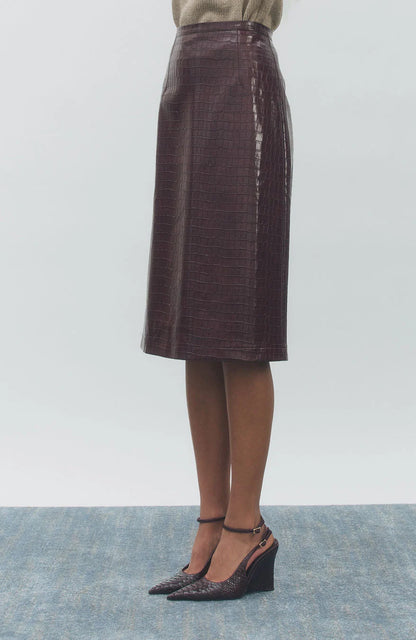 Croc Skirt Wine