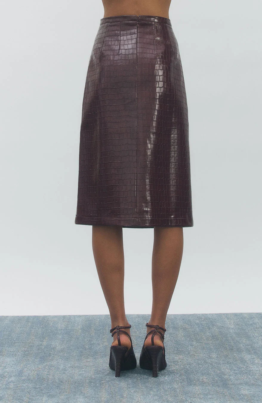 Croc Skirt Wine