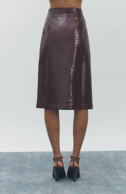 Croc Skirt Wine