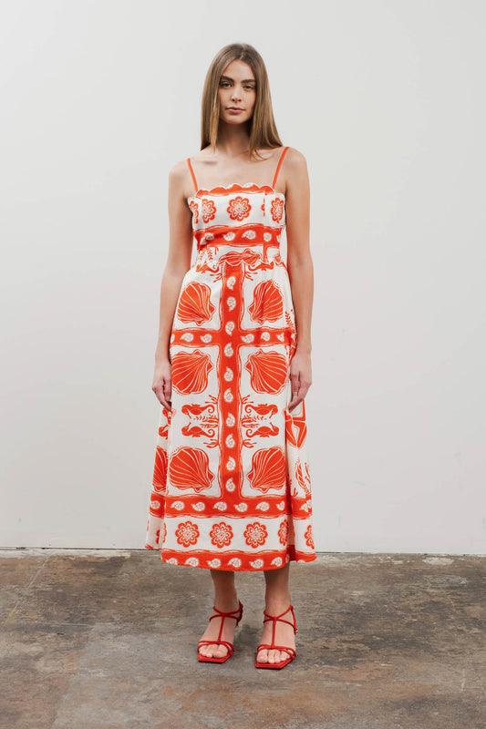 Antari Midi Dress Red
