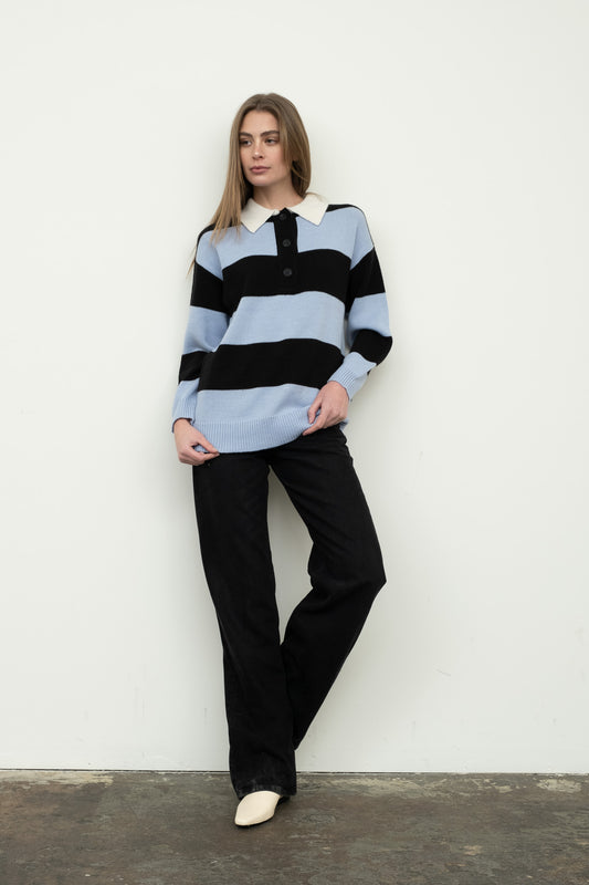 Ivey Polo Sweater Light Blue