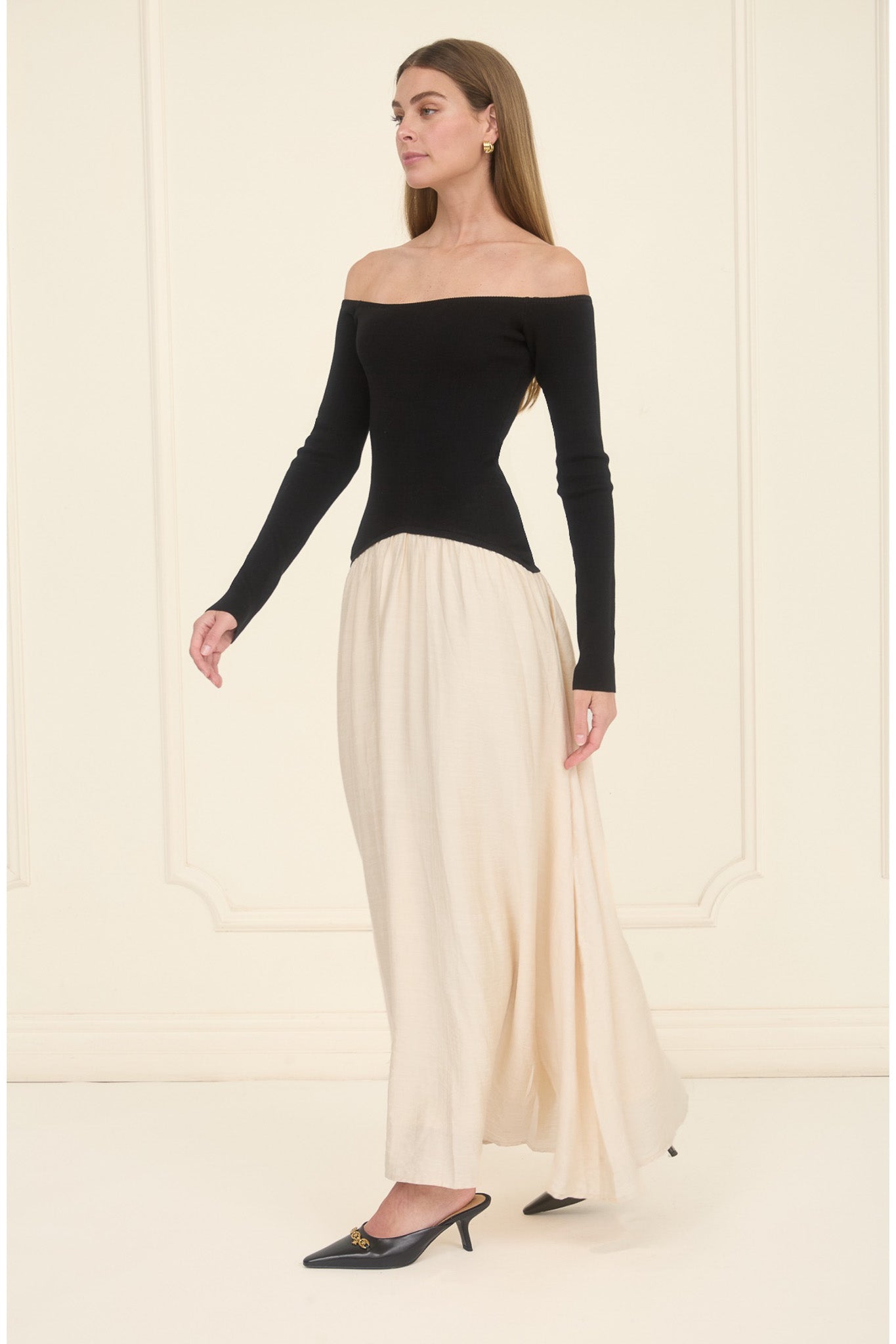 Lilou Midi Dress Black Ivory