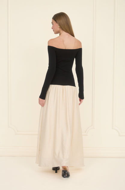 Lilou Midi Dress Black Ivory