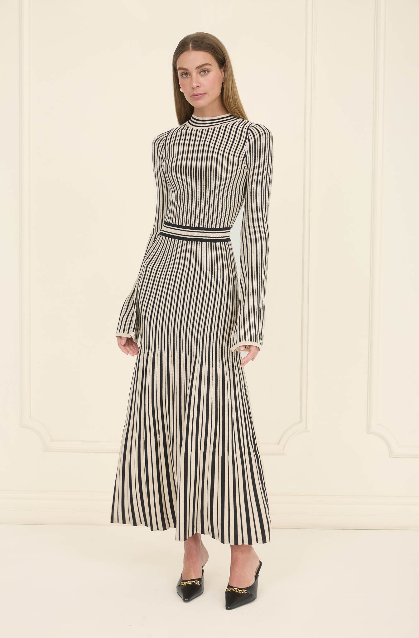 Jade Midi Dress Black Ivory
