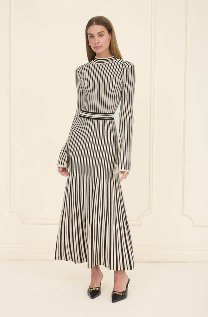 Jade Midi Dress Black Ivory