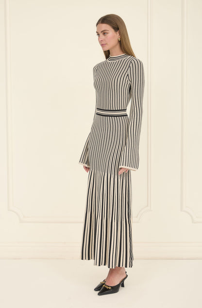 Jade Midi Dress Black Ivory