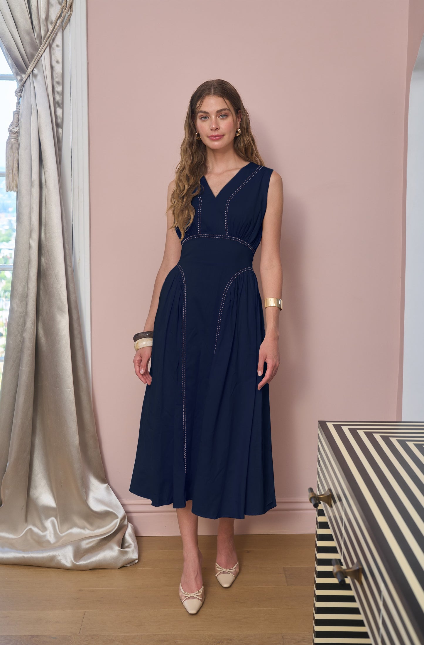 Maddy Midi Dress Dark Navy
