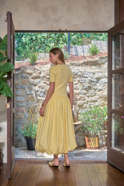Sicilian Midi Dress Butter Yellow