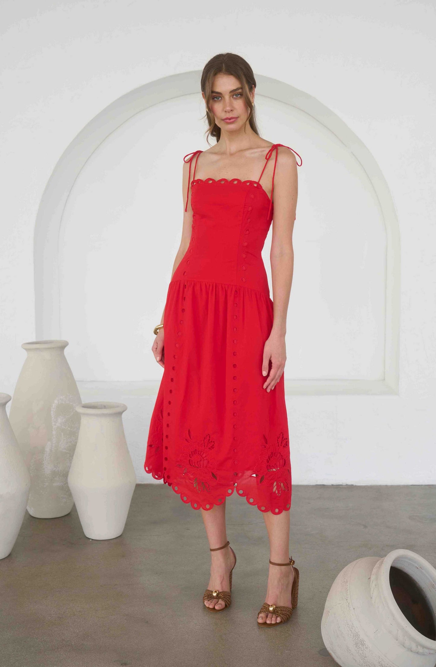 Vilma Midi Dress Red