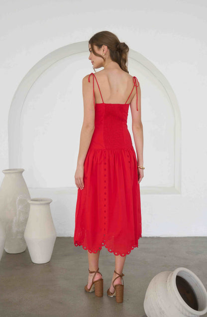 Vilma Midi Dress Red