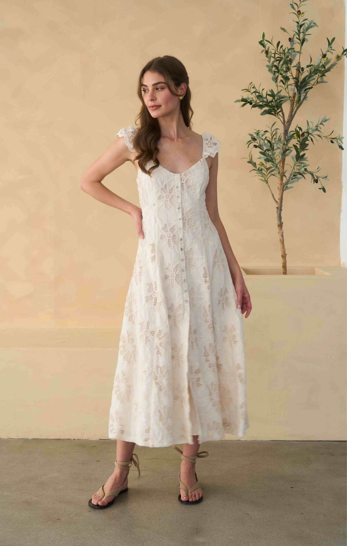 Antonella Midi Dress Ivory