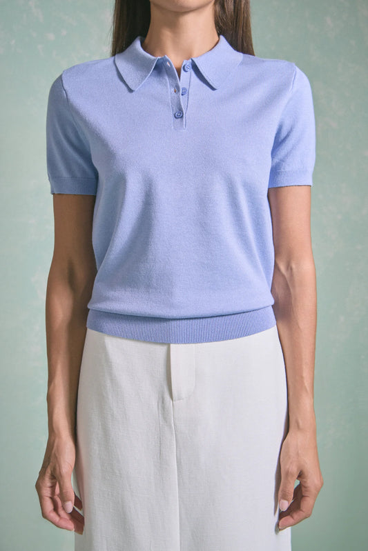Lilith Polo Sweater Periwinkle
