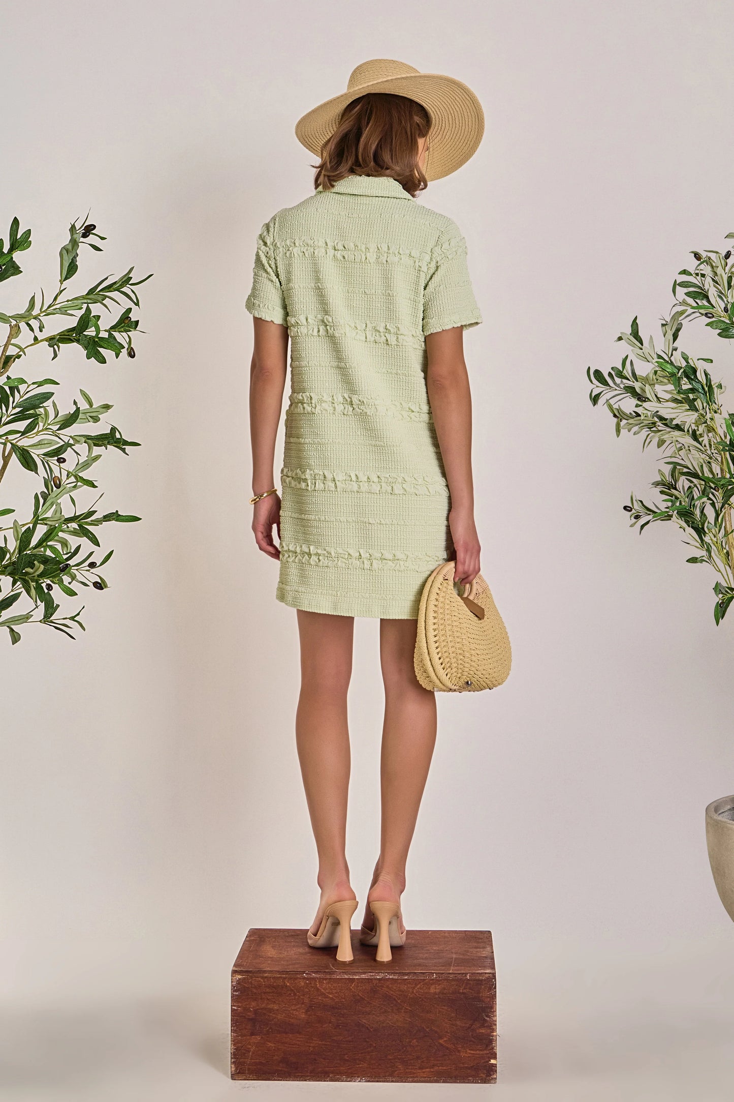 Soft Petals Mini Dress Pistachio