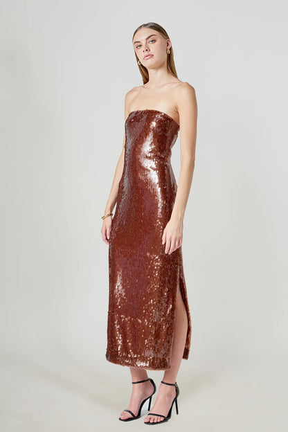 Lidia Maxi Dress Brown